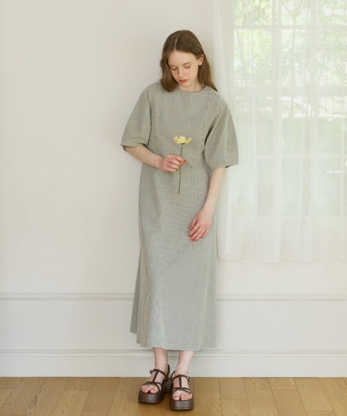 OLUN(オルン)の「2way cocoon sleeve check onepiece/2wayコクーンチェックワンピース(ワンピース・レディース・ホワイト系その他/ブラック系その他・SMALL/FREE/X-SMALL)」の16枚目の写真