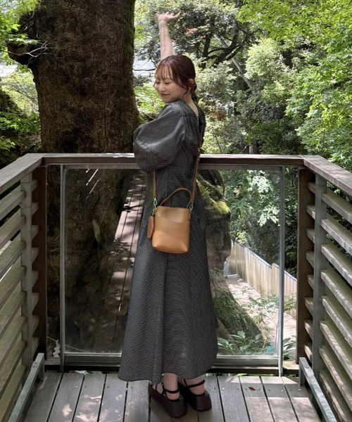 OLUN(オルン)の「2way cocoon sleeve check onepiece/2wayコクーンチェックワンピース(ワンピース・レディース・ホワイト系その他/ブラック系その他・SMALL/FREE/X-SMALL)」の13枚目の写真