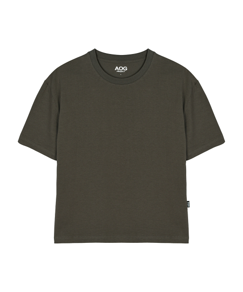 AOG PROJECT(エイオージープロジェクト)の「ソリッドクロップ半袖Tシャツ(オリーブグリーン)(Tシャツ/カットソー・メンズ・オリーブ・LARGE/X-LARGE)」の1枚目の写真