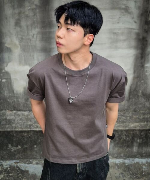 AOG PROJECT(エイオージープロジェクト)の「ソリッドクロップ半袖Tシャツ(オリーブグリーン)(Tシャツ/カットソー・メンズ・オリーブ・LARGE/X-LARGE)」の2枚目の写真