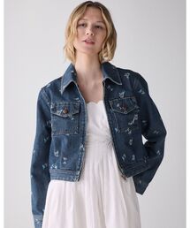 kate spade new york（ケイトスペード ニューヨーク）の「ヴィブラント バッズ エンブロイダード デニム ジャケット（デニムジャケット）」