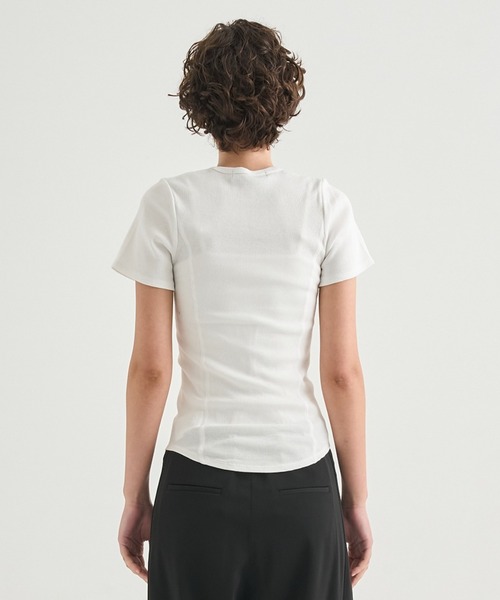 CITY TOKYO(シティトウキョウ)の「【CITY TOKYO/シティートウキョウ】Rib U Neck T/リブUネックTシャツ(Tシャツ/カットソー・レディース・ブラック/ホワイト/ブラウン・FREE)」の9枚目の写真