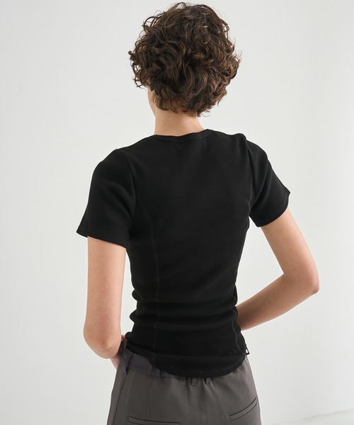 CITY TOKYO(シティトウキョウ)の「【CITY TOKYO/シティートウキョウ】Rib U Neck T/リブUネックTシャツ(Tシャツ/カットソー・レディース・ブラック/ホワイト/ブラウン・FREE)」の10枚目の写真