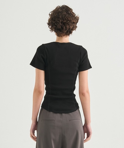 CITY TOKYO(シティトウキョウ)の「【CITY TOKYO/シティートウキョウ】Rib U Neck T/リブUネックTシャツ(Tシャツ/カットソー・レディース・ブラック/ホワイト/ブラウン・FREE)」の14枚目の写真