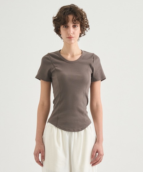 CITY TOKYO(シティトウキョウ)の「【CITY TOKYO/シティートウキョウ】Rib U Neck T/リブUネックTシャツ(Tシャツ/カットソー・レディース・ブラック/ホワイト/ブラウン・FREE)」の18枚目の写真