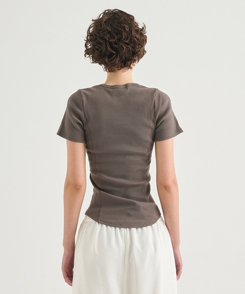 CITY TOKYO(シティトウキョウ)の「【CITY TOKYO/シティートウキョウ】Rib U Neck T/リブUネックTシャツ(Tシャツ/カットソー・レディース・ブラック/ホワイト/ブラウン・FREE)」の20枚目の写真