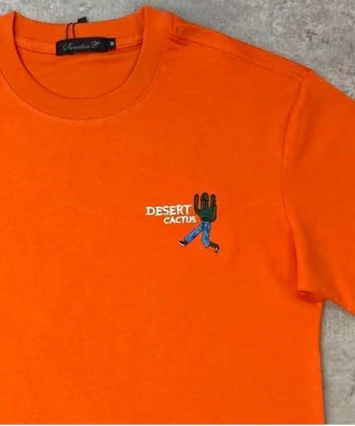 revertical（リバーティカル）の「デザートカクタス バックプリントTシャツ／ワンポイント刺繍 半袖ルーズT（Tシャツ/カットソー・メンズ・ホワイト/ブラック/オレンジ・LARGE/MEDIUM）」の11枚目の写真