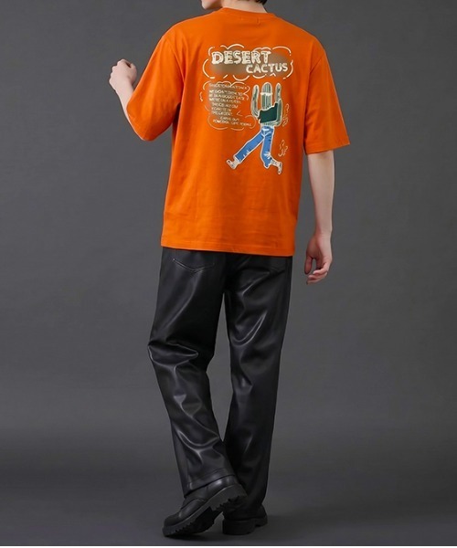 revertical（リバーティカル）の「デザートカクタス バックプリントTシャツ／ワンポイント刺繍 半袖ルーズT（Tシャツ/カットソー・メンズ・ホワイト/ブラック/オレンジ・LARGE/MEDIUM）」の22枚目の写真
