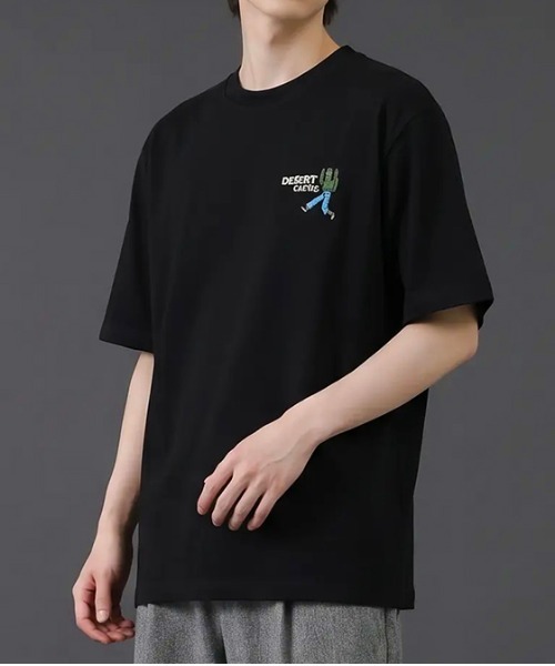 revertical（リバーティカル）の「デザートカクタス バックプリントTシャツ／ワンポイント刺繍 半袖ルーズT（Tシャツ/カットソー・メンズ・ホワイト/ブラック/オレンジ・LARGE/MEDIUM）」の17枚目の写真