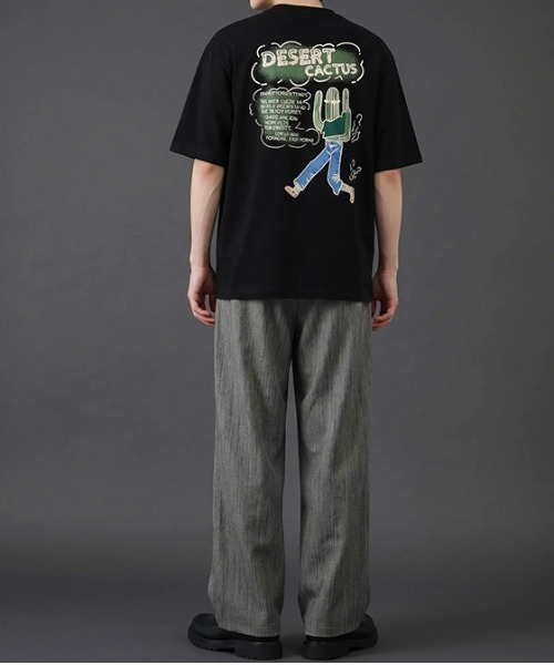 revertical（リバーティカル）の「デザートカクタス バックプリントTシャツ／ワンポイント刺繍 半袖ルーズT（Tシャツ/カットソー・メンズ・ホワイト/ブラック/オレンジ・LARGE/MEDIUM）」の16枚目の写真