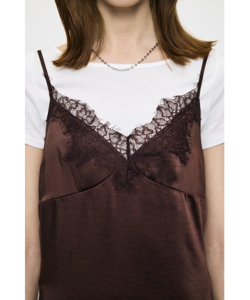MOUSSY(マウジー)の「LACE SATIN スリップドレス(ワンピース・レディース・ブラウン/ブラック・1/2)」の8枚目の写真
