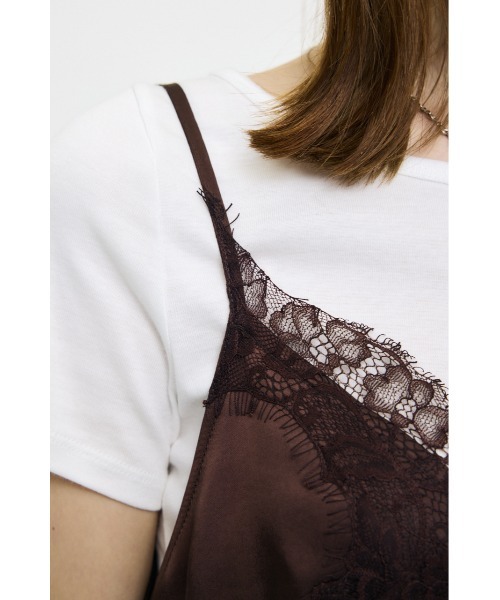 MOUSSY(マウジー)の「LACE SATIN スリップドレス(ワンピース・レディース・ブラウン/ブラック・1/2)」の9枚目の写真
