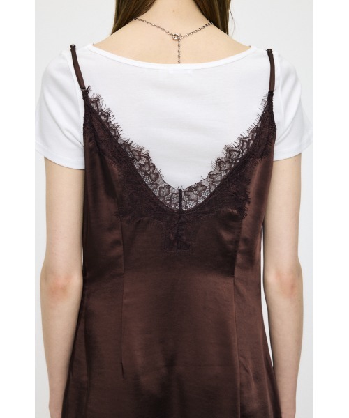 MOUSSY(マウジー)の「LACE SATIN スリップドレス(ワンピース・レディース・ブラウン/ブラック・1/2)」の10枚目の写真