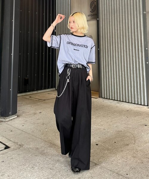 Lui's(ルイス)の「【mi-企画】チュール刺繍レイヤードロゴtee(Tシャツ/カットソー・レディース・グレー/ブラック・FREE)」の9枚目の写真