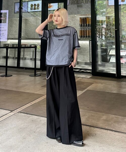 Lui's(ルイス)の「【mi-企画】チュール刺繍レイヤードロゴtee(Tシャツ/カットソー・レディース・グレー/ブラック・FREE)」の11枚目の写真