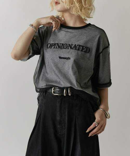 Lui's(ルイス)の「【mi-企画】チュール刺繍レイヤードロゴtee(Tシャツ/カットソー・レディース・グレー/ブラック・FREE)」の20枚目の写真