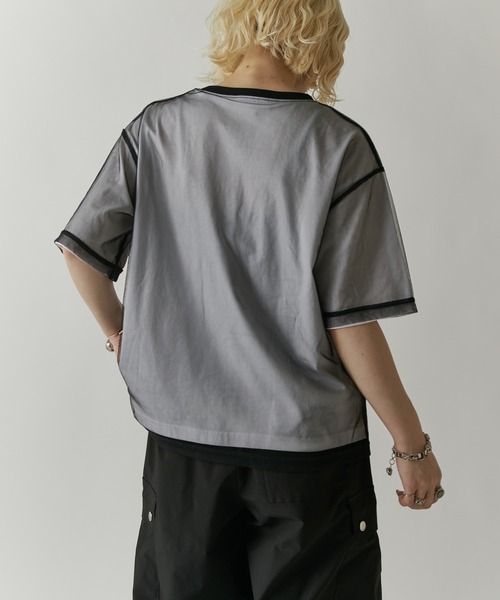 Lui's(ルイス)の「【mi-企画】チュール刺繍レイヤードロゴtee(Tシャツ/カットソー・レディース・グレー/ブラック・FREE)」の15枚目の写真