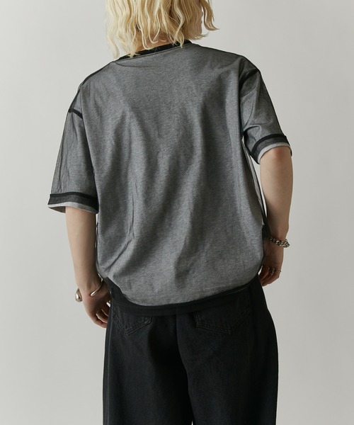 Lui's(ルイス)の「【mi-企画】チュール刺繍レイヤードロゴtee(Tシャツ/カットソー・レディース・グレー/ブラック・FREE)」の4枚目の写真