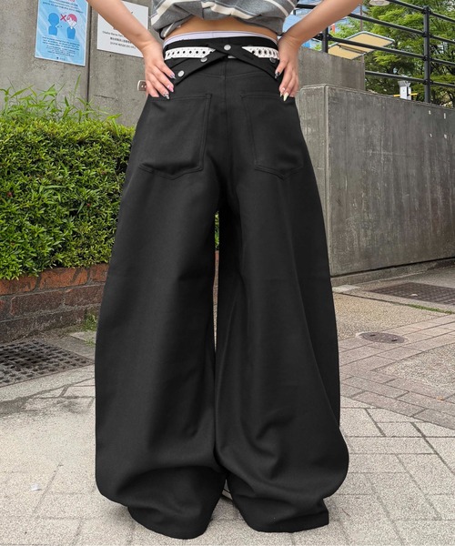 sedacle(セダクル)の「バッグベルトカーブスラックス(スラックス・メンズ・ボルドー/ブラック・SMALL/LARGE/MEDIUM)」の2枚目の写真