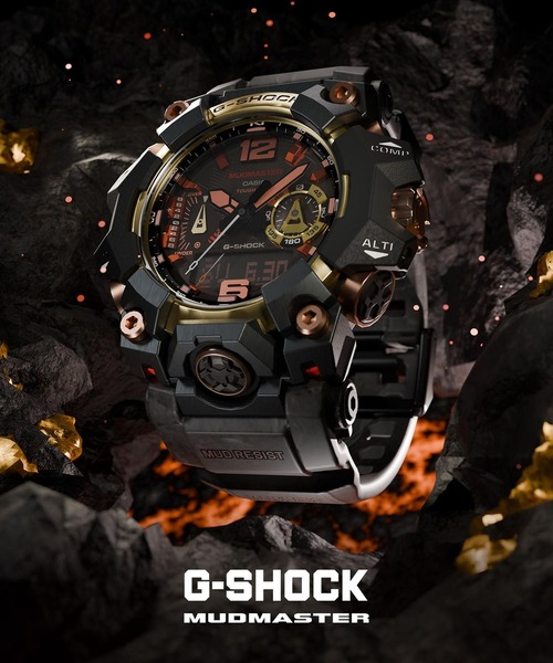 G-SHOCK（ジーショック）の「Magma Gold / MASTER OF G MUDMASTER(マッドマスター) / GWG-B1000MG-1A9JR（アナログ腕時計・メンズ・ブラック×ゴールド・FREE）」の4枚目の写真