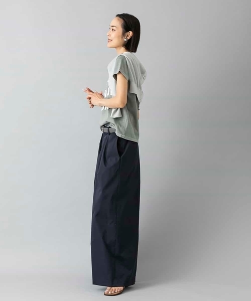 MICHEL KLEIN(ミッシェル・クラン)の「クラックプリントロゴTシャツ(Tシャツ/カットソー・レディース・カーキオリーブ/ホワイト/イエロー・38/40)」の5枚目の写真