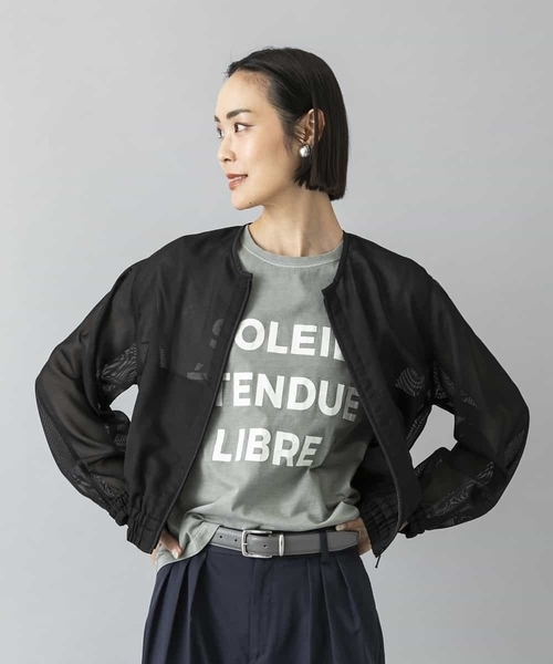 MICHEL KLEIN(ミッシェル・クラン)の「クラックプリントロゴTシャツ(Tシャツ/カットソー・レディース・カーキオリーブ/ホワイト/イエロー・38/40)」の7枚目の写真