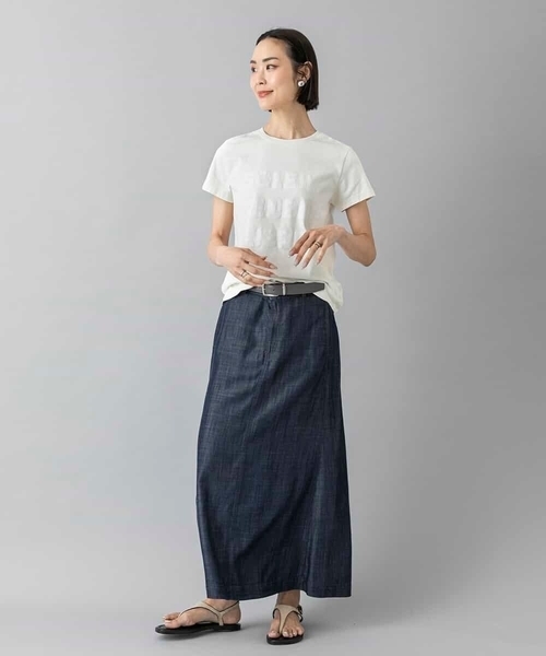 MICHEL KLEIN(ミッシェル・クラン)の「クラックプリントロゴTシャツ(Tシャツ/カットソー・レディース・カーキオリーブ/ホワイト/イエロー・38/40)」の13枚目の写真