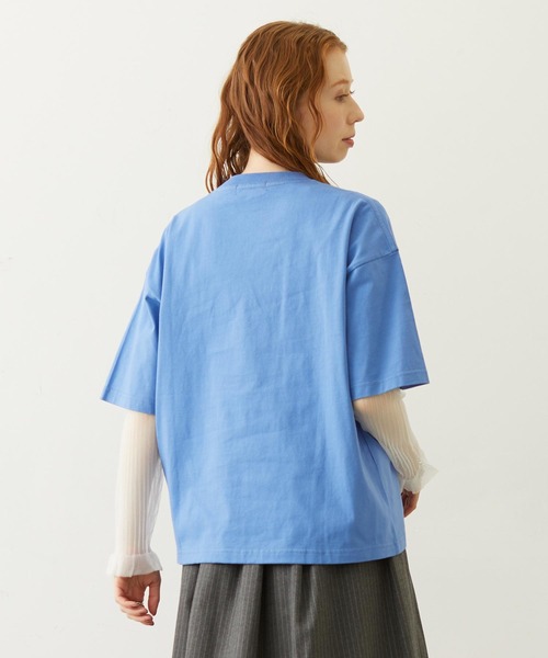 MILKFED.（ミルクフェド）の「HEART FLOWER EMBROIDERY S/S TEE（Tシャツ/カットソー・レディース・ホワイト/ブラック/ライトブルー・L/M）」の4枚目の写真