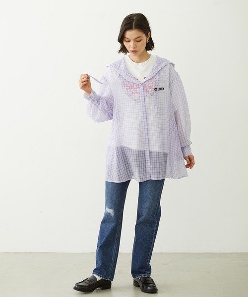MILKFED.（ミルクフェド）の「HEART FLOWER EMBROIDERY S/S TEE（Tシャツ/カットソー・レディース・ホワイト/ブラック/ライトブルー・L/M）」の18枚目の写真