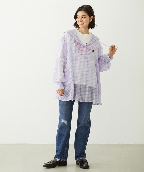 MILKFED.（ミルクフェド）の「HEART FLOWER EMBROIDERY S/S TEE（Tシャツ/カットソー・レディース・ホワイト/ブラック/ライトブルー・L/M）」の20枚目の写真