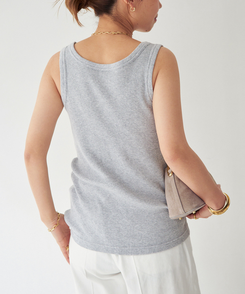 Johnbull(ジョンブル)の「【JOHNBULL/ジョンブル】TANKTOP(Tシャツ/カットソー・レディース・ネイビー/ホワイト/グレー/ブラウン・FREE)」の6枚目の写真