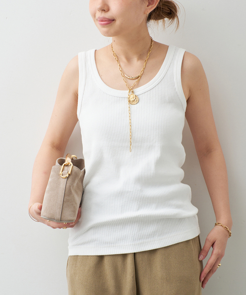 Johnbull(ジョンブル)の「【JOHNBULL/ジョンブル】TANKTOP(Tシャツ/カットソー・レディース・ネイビー/ホワイト/グレー/ブラウン・FREE)」の11枚目の写真