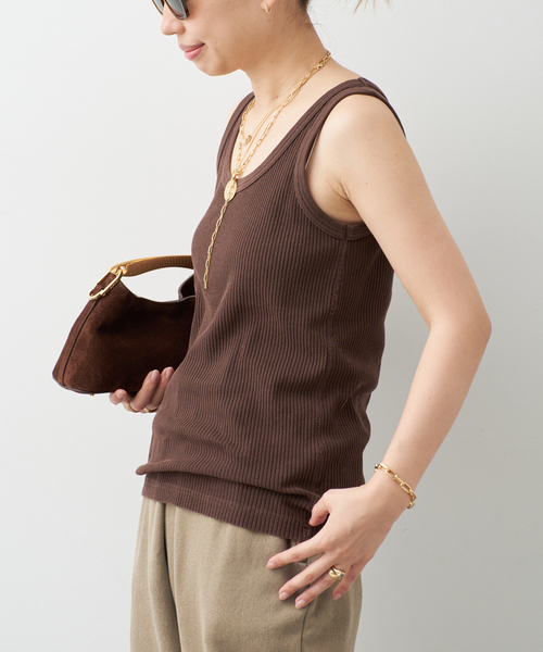Johnbull(ジョンブル)の「【JOHNBULL/ジョンブル】TANKTOP(Tシャツ/カットソー・レディース・ネイビー/ホワイト/グレー/ブラウン・FREE)」の15枚目の写真