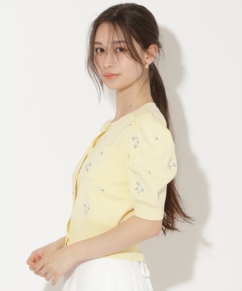 WILLSELECTION（ウィルセレクション）の「小花刺繍タックスリーブカーディガン（カーディガン/ボレロ・レディース・オフホワイト/ブルー/ピンク/イエロー/ネイビー・FREE）」の15枚目の写真