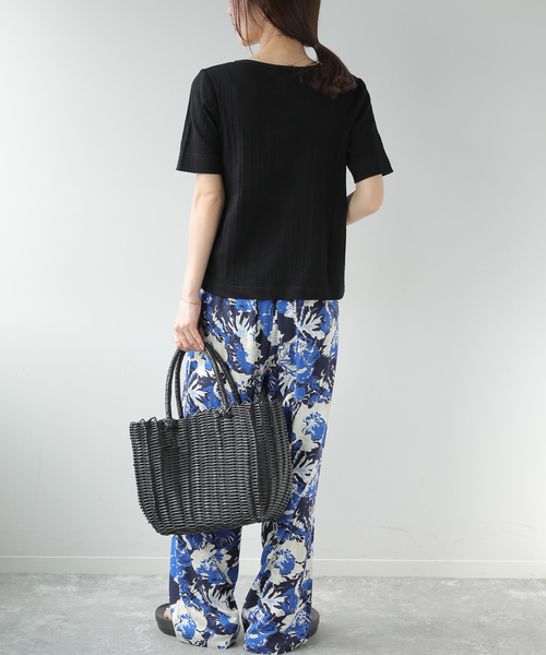JOURNAL STANDARD relume（ジャーナルスタンダード　レリューム）の「ヘンリーネックランダムリブTシャツ（Tシャツ/カットソー・レディース・ピンク/ホワイト/ブラック/カーキ・FREE）」の5枚目の写真