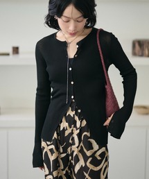 sheer rib knit cardigan /シアーリブニットカーディガン