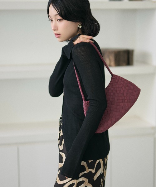 LAULEN（ローレン）の「sheer rib knit cardigan /シアーリブニットカーディガン（カーディガン/ボレロ・レディース・ベージュ/アイボリー/ブラック/グリーン/ライトブルー・FREE）」の7枚目の写真