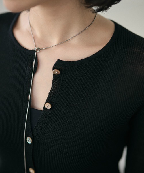 LAULEN（ローレン）の「sheer rib knit cardigan /シアーリブニットカーディガン（カーディガン/ボレロ・レディース・ベージュ/アイボリー/ブラック/グリーン/ライトブルー・FREE）」の15枚目の写真
