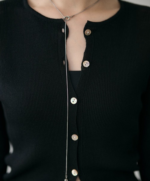 LAULEN（ローレン）の「sheer rib knit cardigan /シアーリブニットカーディガン（カーディガン/ボレロ・レディース・ベージュ/アイボリー/ブラック/グリーン/ライトブルー・FREE）」の16枚目の写真
