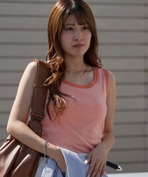 Chanel オレンジ リブ編み タンクトップ タンクトップ - コットン、オレンジ — ファッション | CHANEL シャネル
