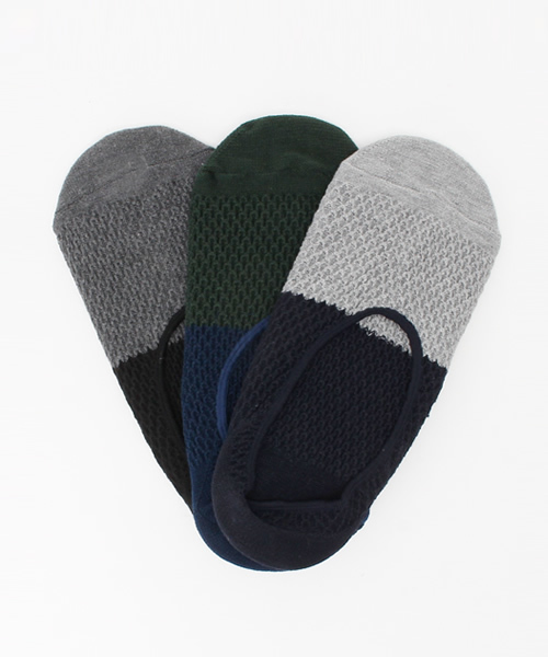 GLOBAL WORK（グローバルワーク）の「【3足セット】メッシュシューズイン/709019（ソックス/靴下・メンズ・ブラック/ダークグレー/レッド・FREE）」の3枚目の写真