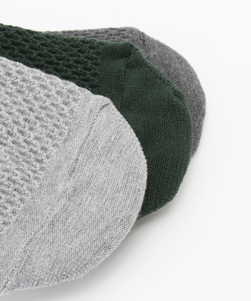 GLOBAL WORK（グローバルワーク）の「【3足セット】メッシュシューズイン/709019（ソックス/靴下・メンズ・ブラック/ダークグレー/レッド・FREE）」の4枚目の写真