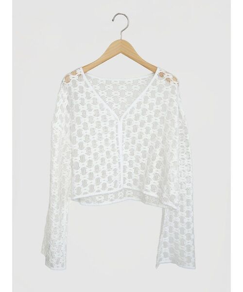 FIKA.(フィーカ)の「Lace front hook top(シャツ/ブラウス・レディース・ブラック/ホワイト・MEDIUM)」の13枚目の写真