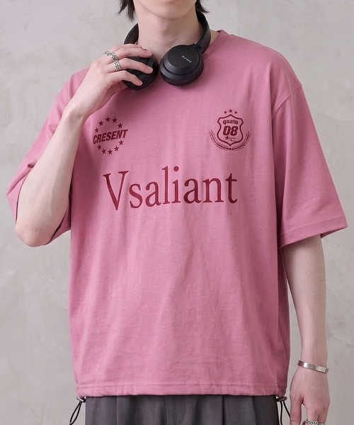NYLAUS(ナイラス)の「【NYS】ロゴ刺繍 ドローコード ゲームシャツ ユニフォームデザイン 半袖(Tシャツ/カットソー・メンズ・ブラック/ピンク/アイボリー・L/M)」の18枚目の写真