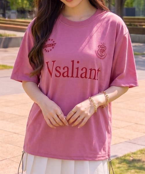NYLAUS(ナイラス)の「【NYS】ロゴ刺繍 ドローコード ゲームシャツ ユニフォームデザイン 半袖(Tシャツ/カットソー・メンズ・ブラック/ピンク/アイボリー・L/M)」の19枚目の写真