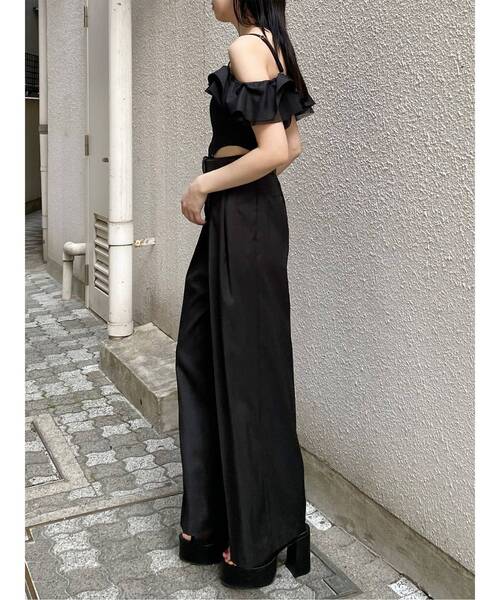 MURUA（ムルーア）の「オーバータックワイドパンツ【ベルト付】　夏服（スラックス・レディース・ライトグリーン/ブラック/アイボリー・2/1）」の14枚目の写真