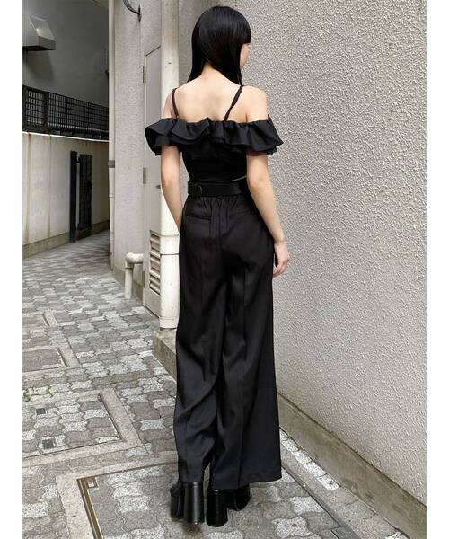MURUA（ムルーア）の「オーバータックワイドパンツ【ベルト付】　夏服（スラックス・レディース・ライトグリーン/ブラック/アイボリー・2/1）」の15枚目の写真