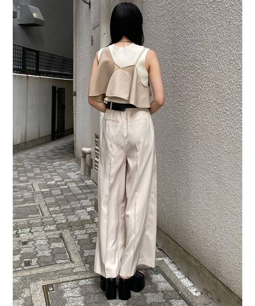 MURUA（ムルーア）の「オーバータックワイドパンツ【ベルト付】　夏服（スラックス・レディース・ライトグリーン/ブラック/アイボリー・2/1）」の22枚目の写真