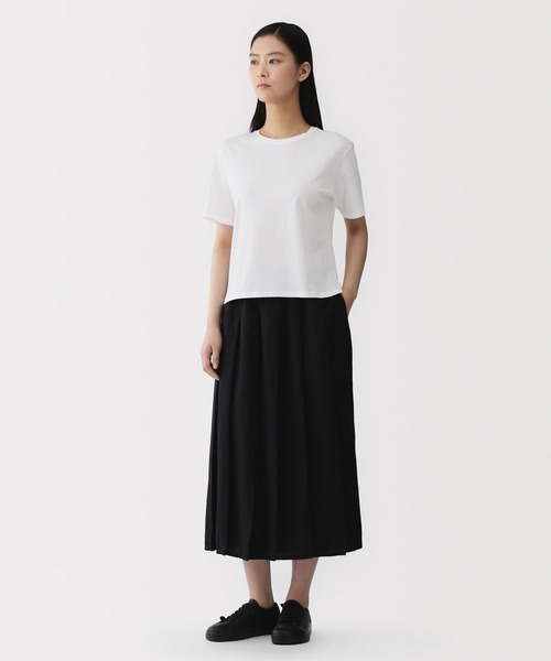 MUJI Labo（ムジラボ）の「〔MUJI Labo〕婦人　和歌山で編み立てた天竺クルーネック半袖Ｔシャツ（Tシャツ/カットソー・レディース・ライトピンク/オフホワイト/ブラック・S/M/L/XL）」の4枚目の写真