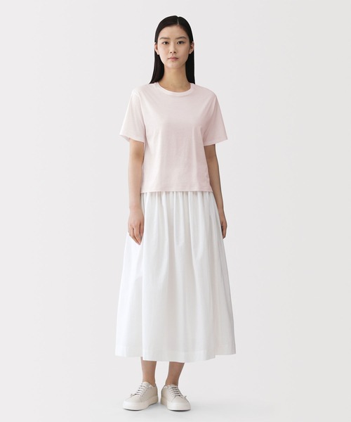 MUJI Labo（ムジラボ）の「〔MUJI Labo〕婦人　和歌山で編み立てた天竺クルーネック半袖Ｔシャツ（Tシャツ/カットソー・レディース・ライトピンク/オフホワイト/ブラック・S/M/L/XL）」の14枚目の写真